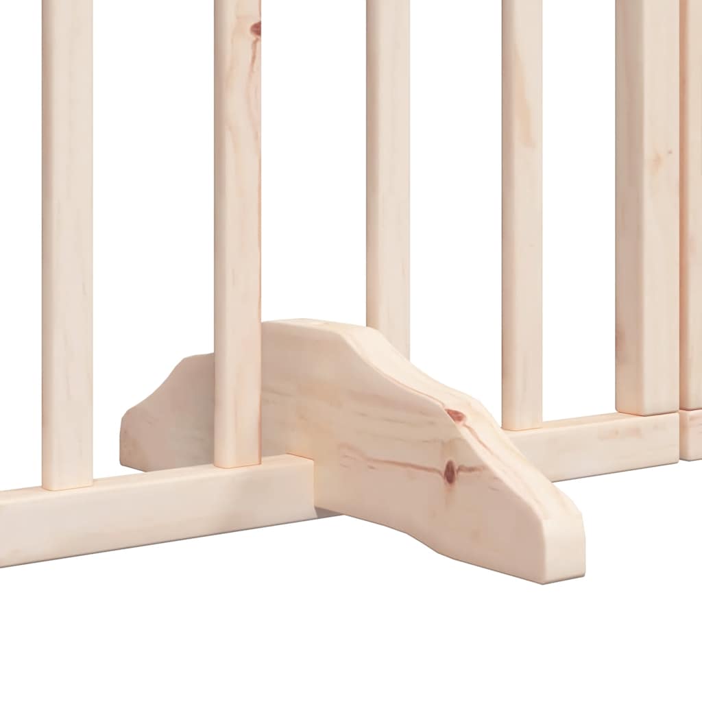 Dog Gate with Door Foldable 15 Panels 750 cm Poplar Wood