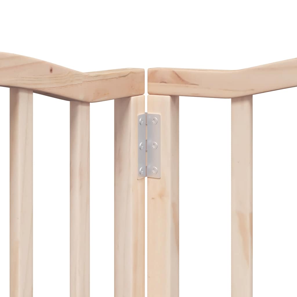 Dog Gate with Door Foldable 15 Panels 750 cm Poplar Wood