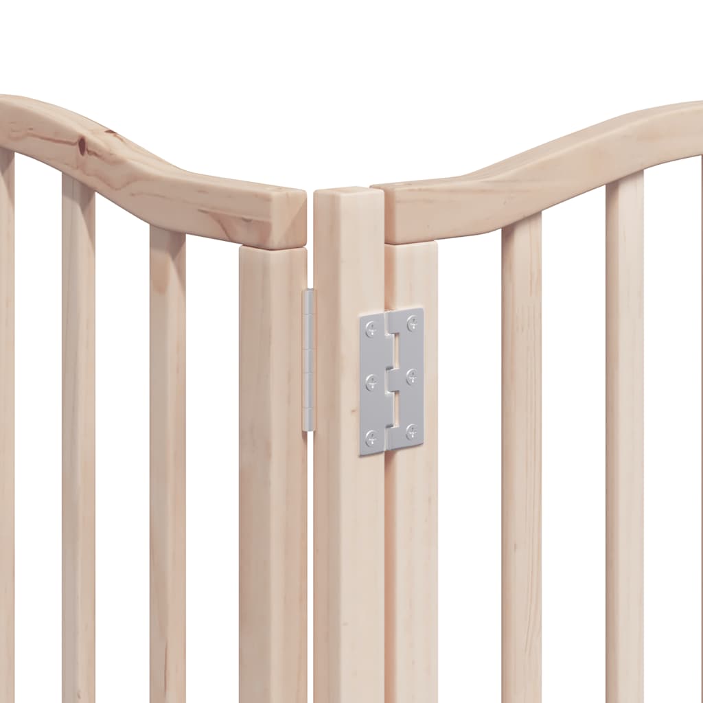 Dog Gate with Door Foldable 15 Panels 750 cm Poplar Wood
