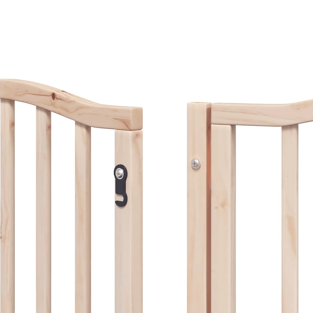 Dog Gate with Door Foldable 15 Panels 750 cm Poplar Wood
