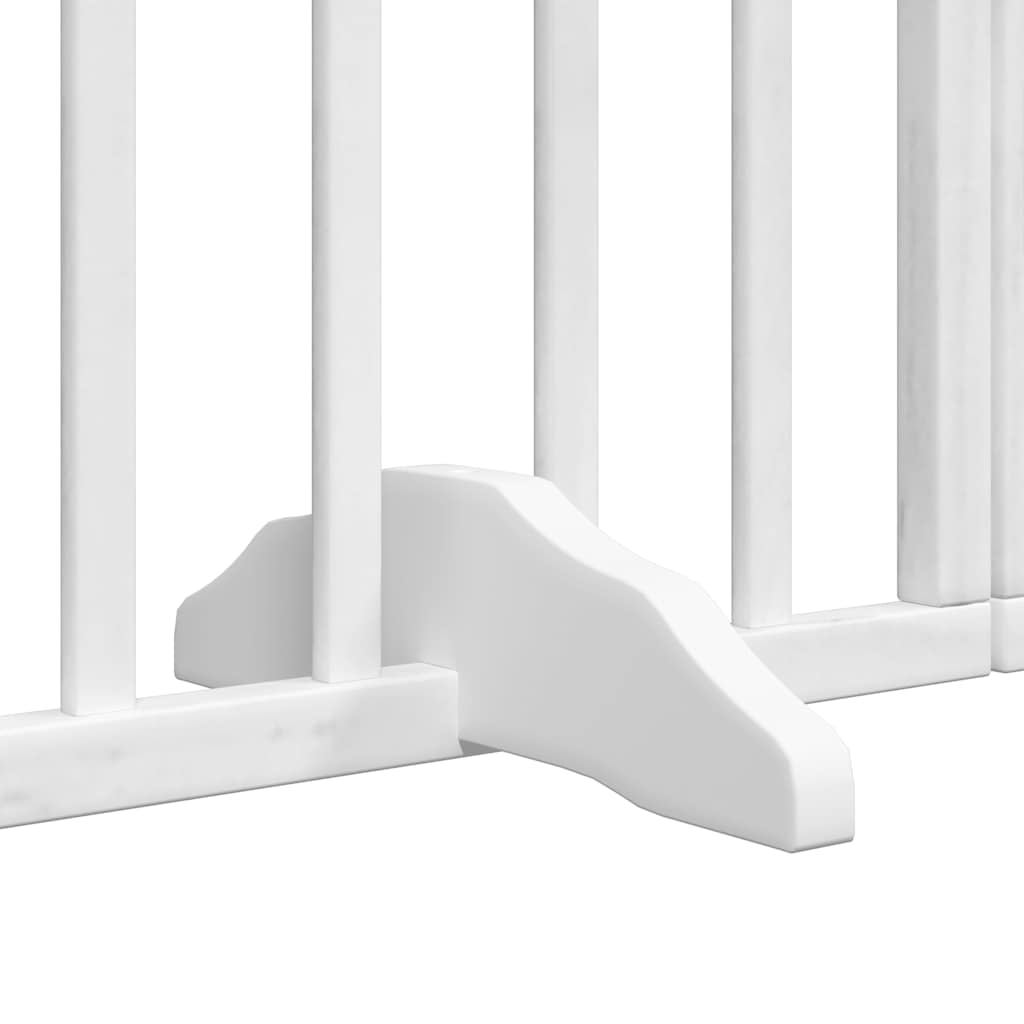 Dog Gate with Door Foldable 9 Panels White 450 cm Poplar Wood