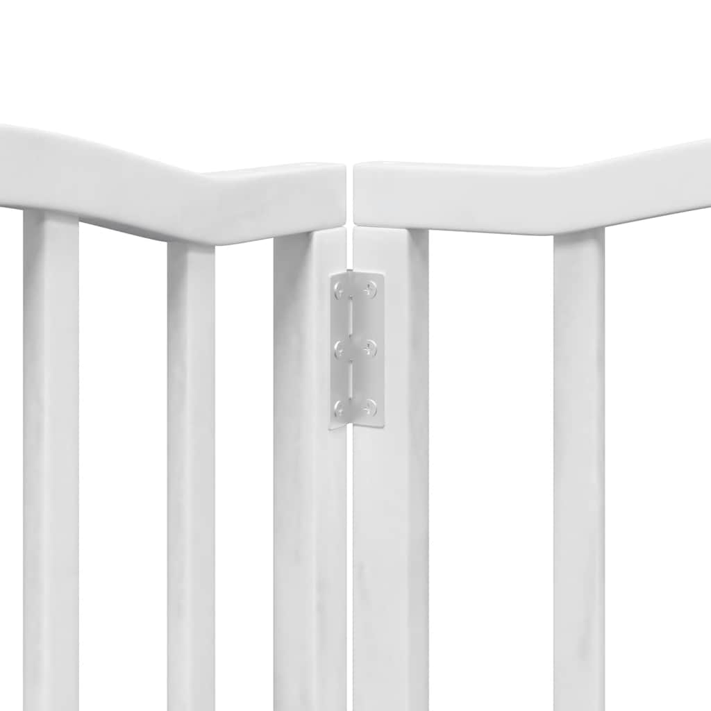 Dog Gate with Door Foldable 9 Panels White 450 cm Poplar Wood