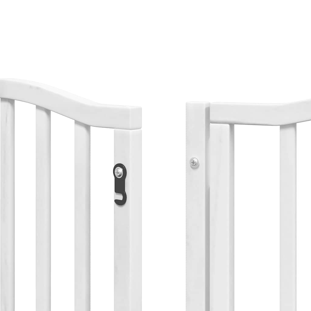 Dog Gate with Door Foldable 9 Panels White 450 cm Poplar Wood
