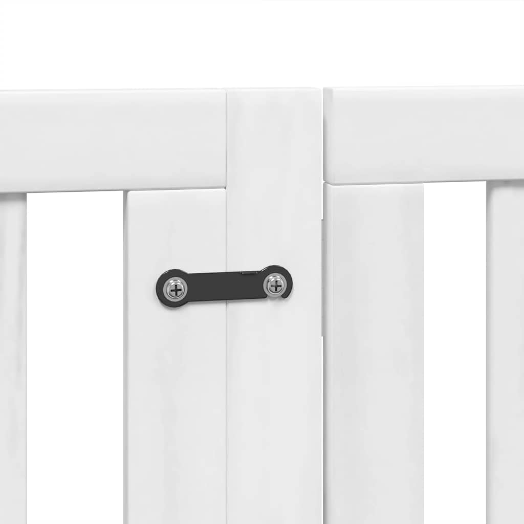 Dog Gate with Door Foldable 9 Panels White 450 cm Poplar Wood