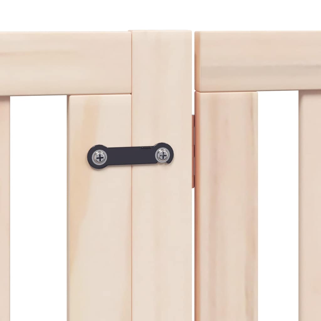 Dog Gate with Door Foldable 12 Panels 960 cm Poplar Wood