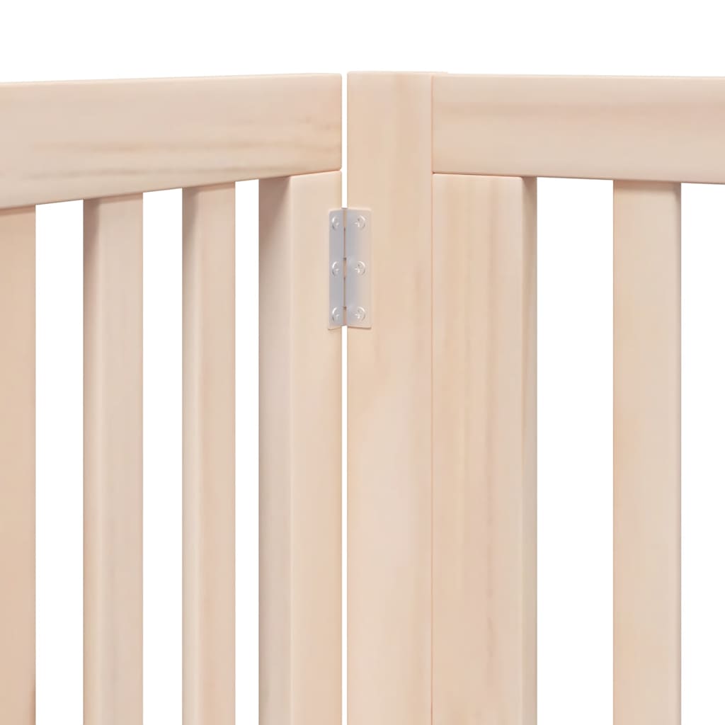Dog Gate with Door Foldable 12 Panels 960 cm Poplar Wood