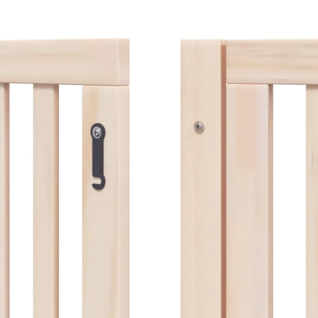 Dog Gate with Door Foldable 12 Panels 960 cm Poplar Wood