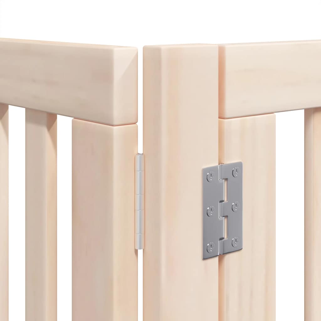 Dog Gate with Door Foldable 12 Panels 960 cm Poplar Wood