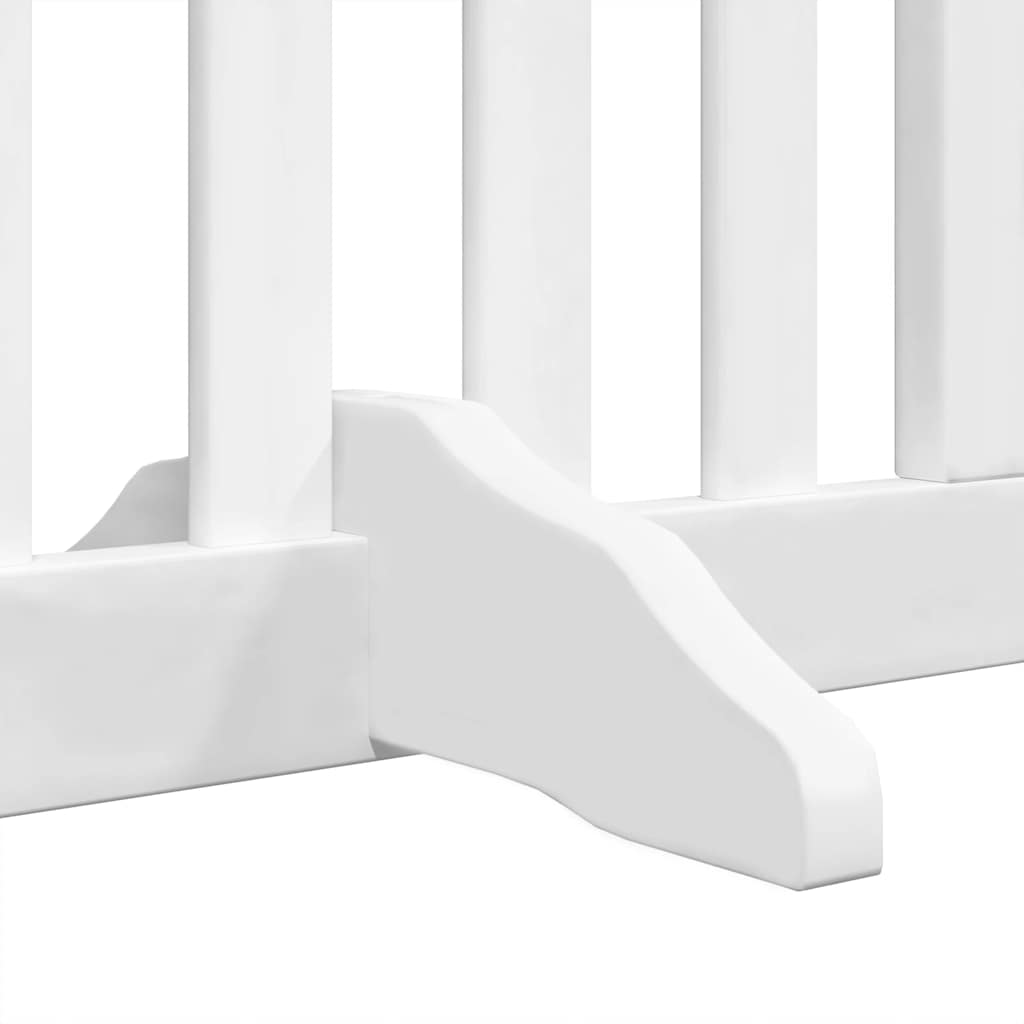 Dog Gate with Door Foldable 6 Panels White 480 cm Poplar Wood