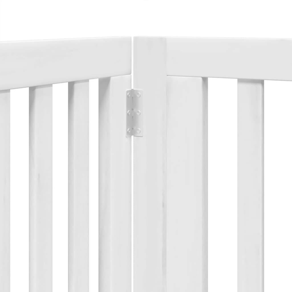Dog Gate with Door Foldable 6 Panels White 480 cm Poplar Wood