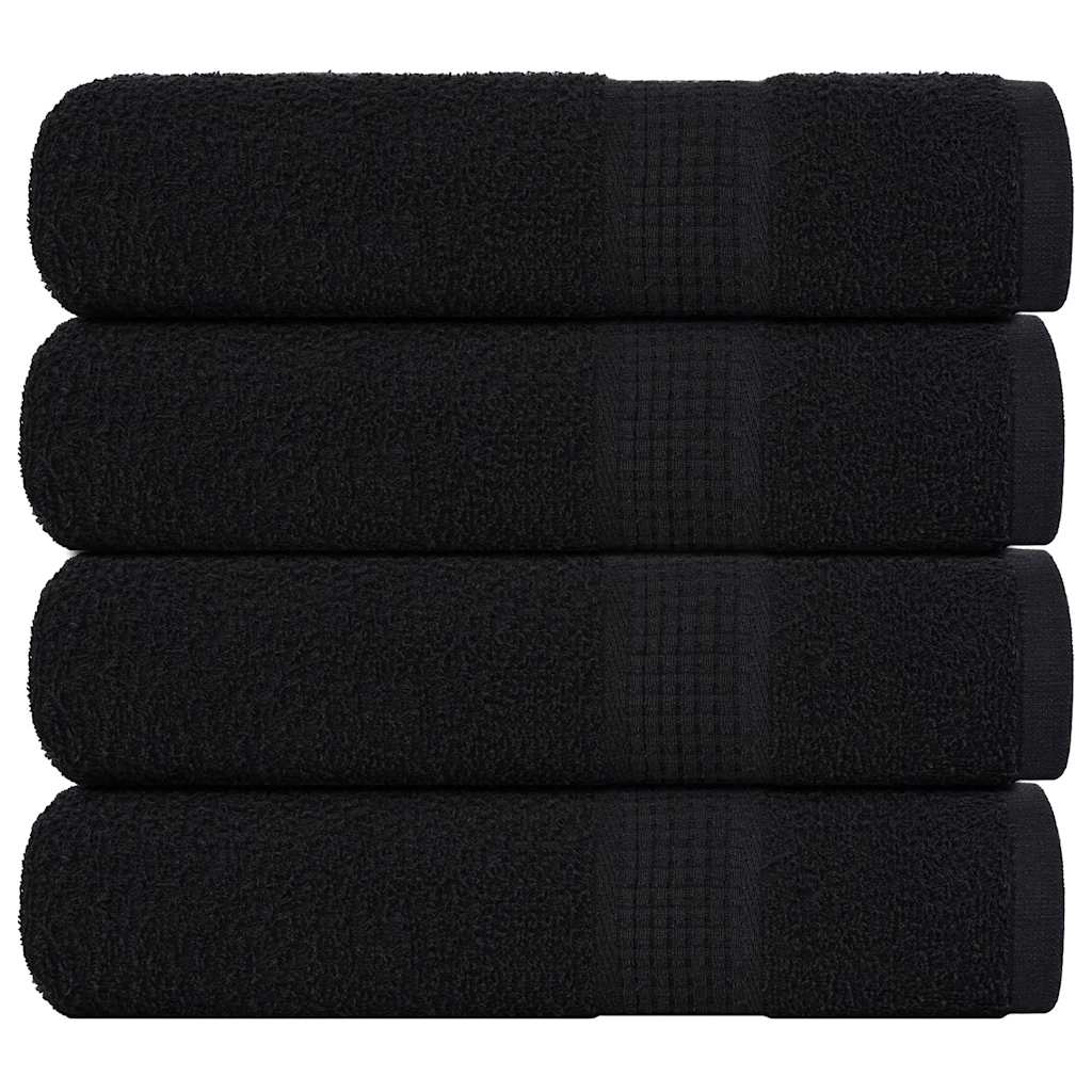 Hand Towels 4 pcs Black 50x100 cm 360 gsm 100% Cotton