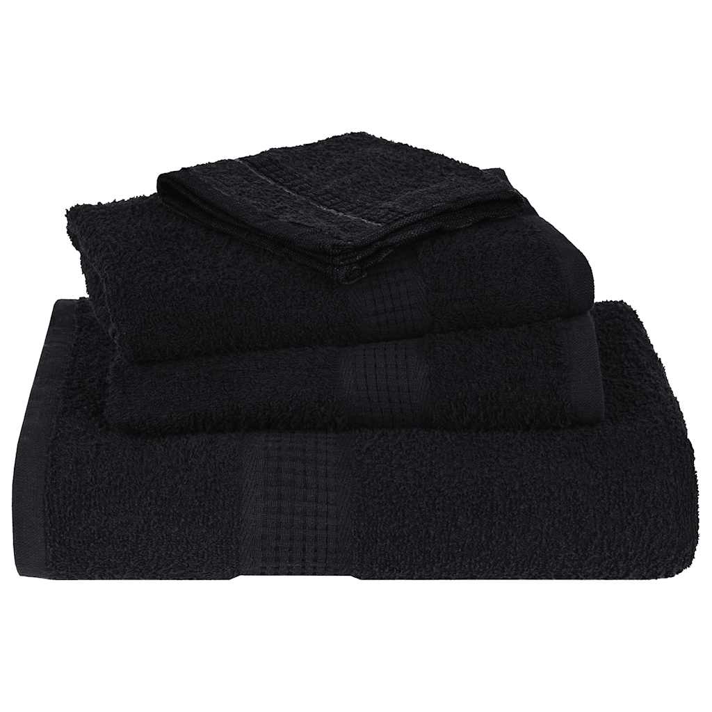 Hand Towels 4 pcs Black 50x100 cm 360 gsm 100% Cotton