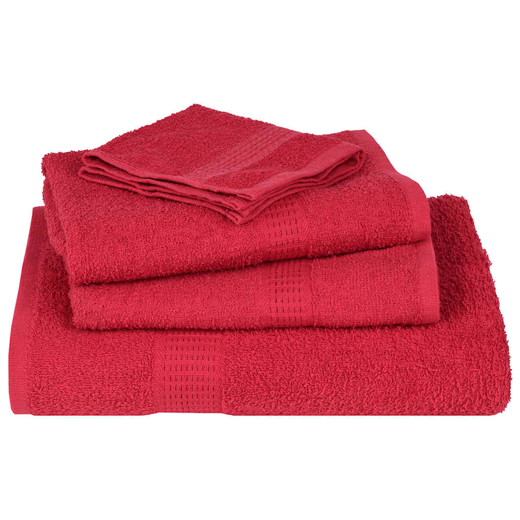 12 Piece Towel Set Red 360 gsm 100% Cotton