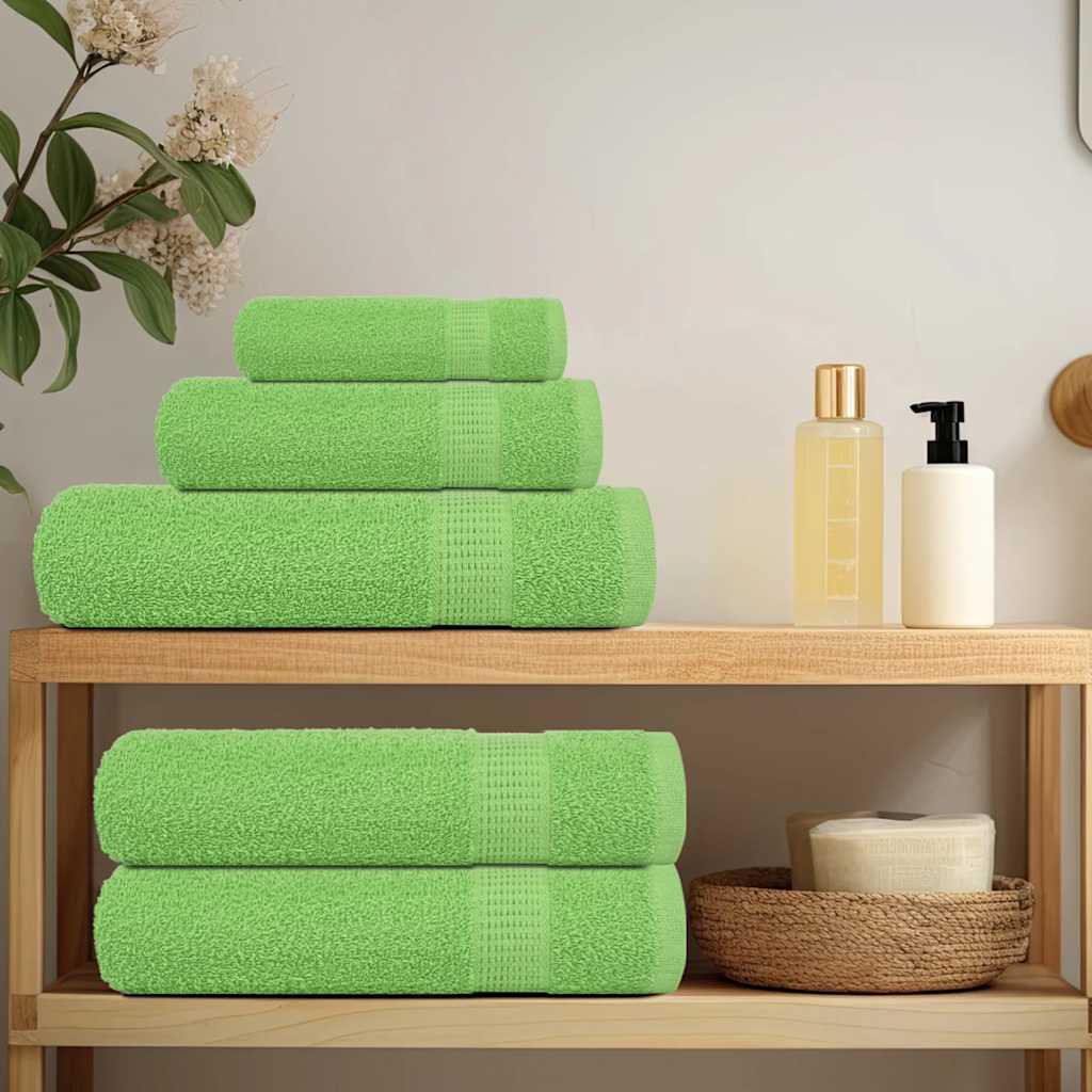 12 Piece Towel Set Apple Green 360 gsm 100% Cotton