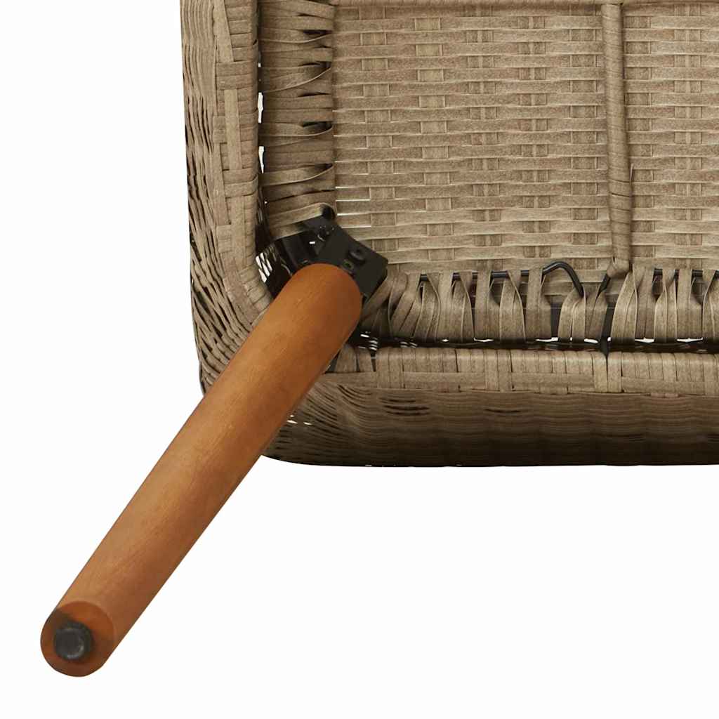 Garden Dining Set with Cushion 9 pcs Beige Poly Rattan