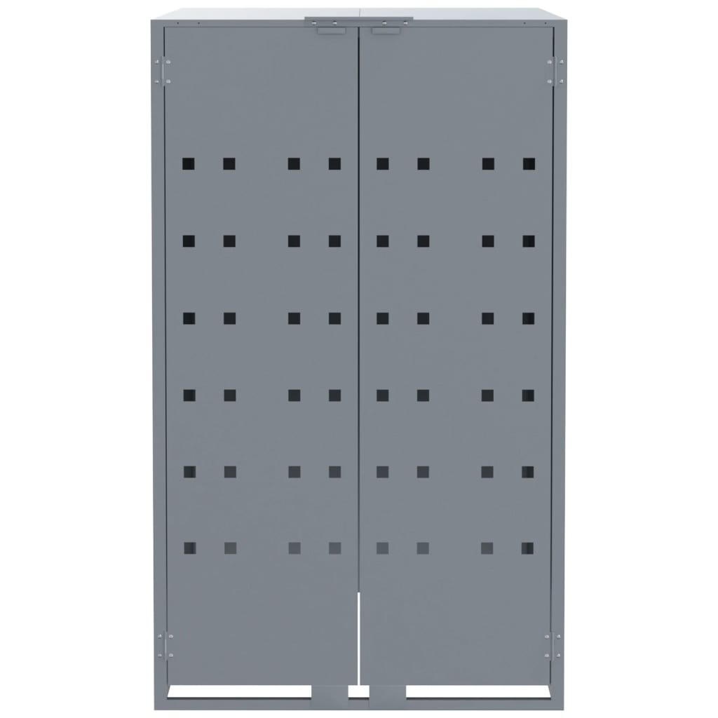 Wheelie Bin Storage for 3 Bins Grey 207x79x117 cm Steel