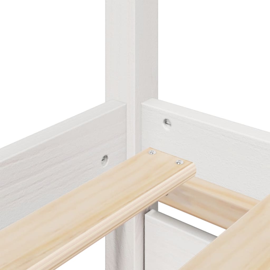 Bed with Drawers and Mattress White 200x200 cm Solid Wood Pine