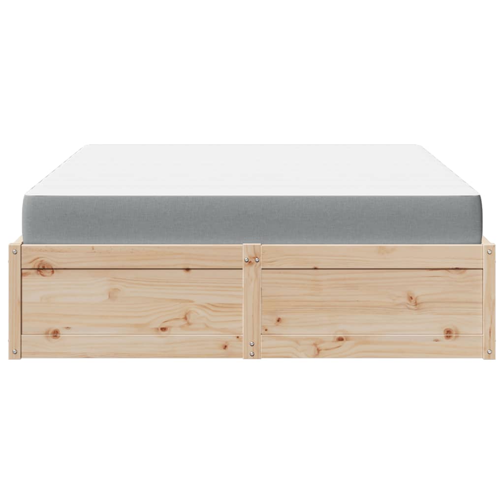 Bed with Mattress 160x200 cm Solid Wood Pine