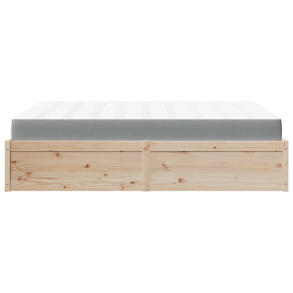 Bed with Mattress 160x200 cm Solid Wood Pine
