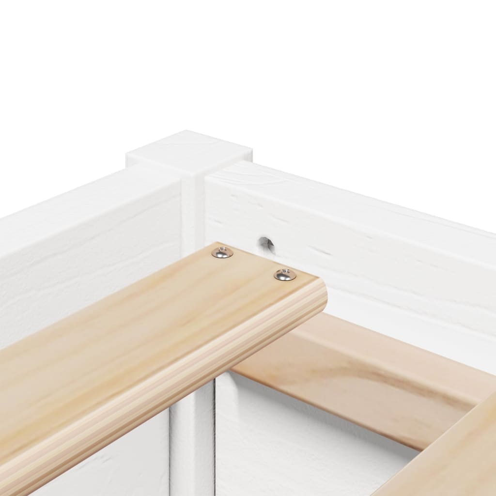 Bed with Mattress White 160x200 cm Solid Wood Pine