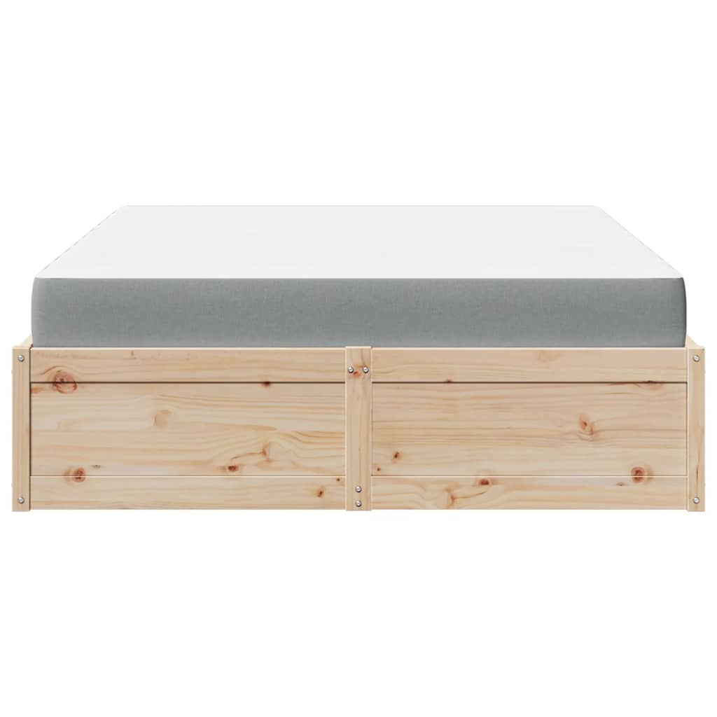 Bed with Mattress 140x200 cm Solid Wood Pine