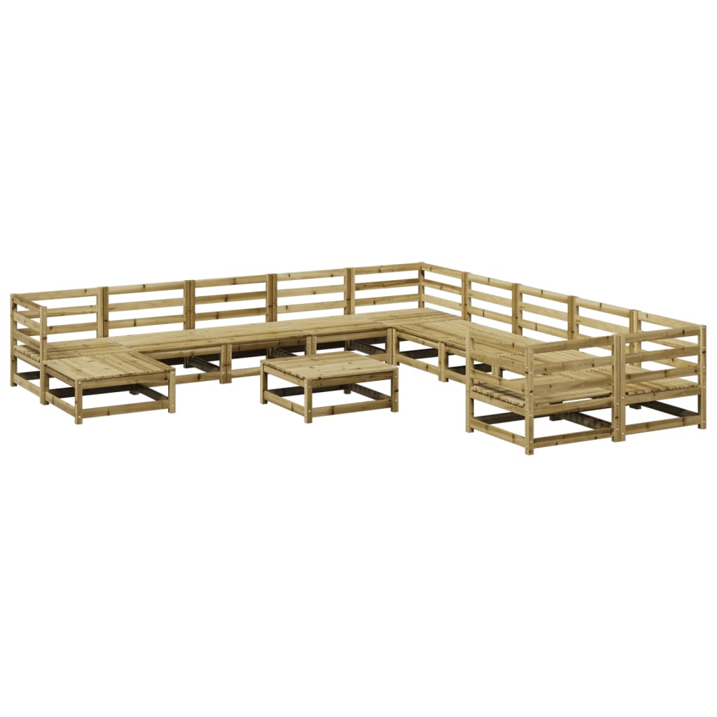 12 Piece Garden Sofa Set Impregnated Wood Pine