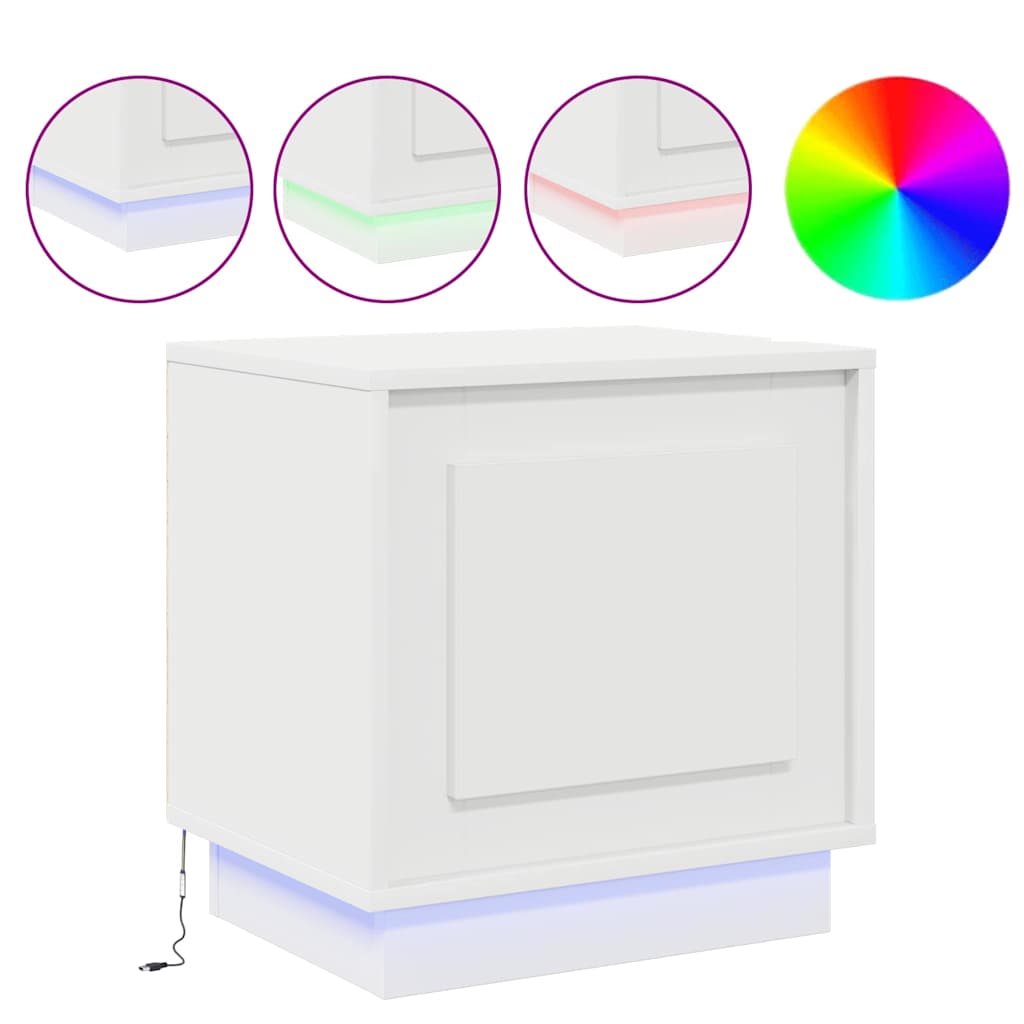 Bedside Cabinet 2 pcs White 44 x 34.5 x 45 cm Engineered wood