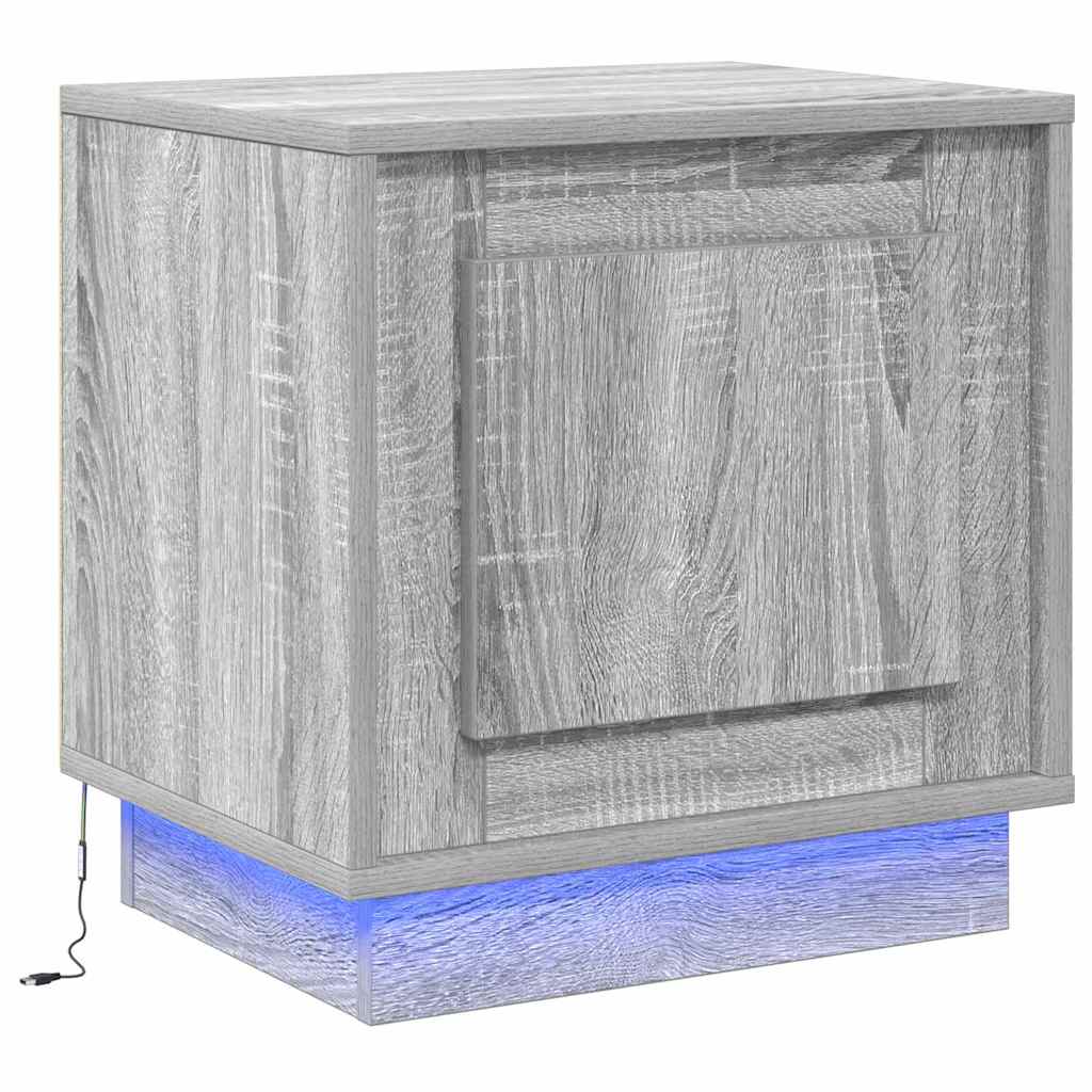 Bedside Cabinet 2 pcs Grey 44 x 34.5 x 45 cm Engineered wood