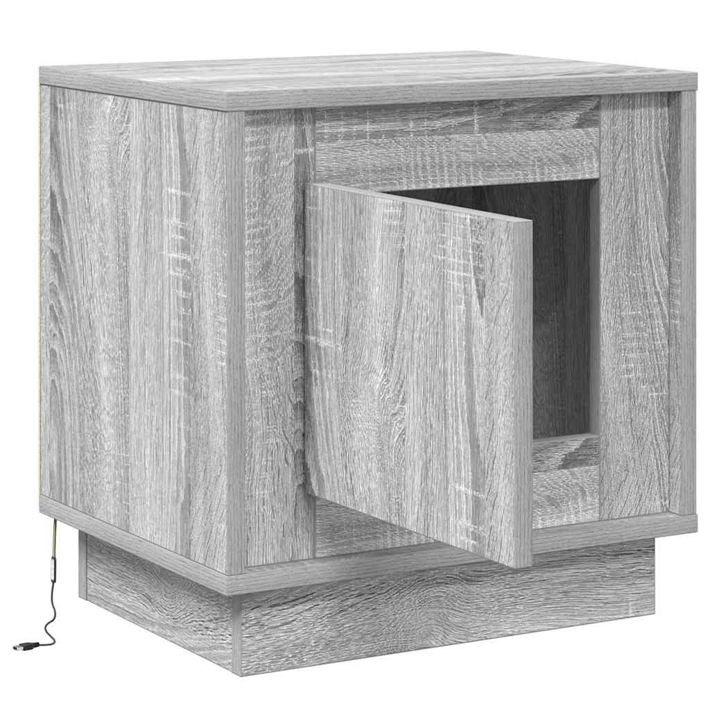 Bedside Cabinet 2 pcs Grey 44 x 34.5 x 45 cm Engineered wood