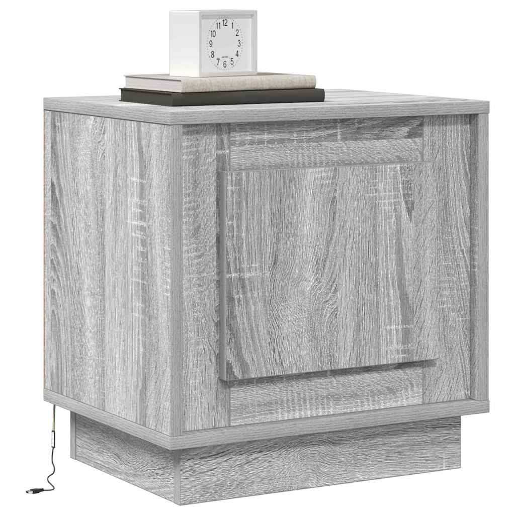 Bedside Cabinet 2 pcs Grey 44 x 34.5 x 45 cm Engineered wood