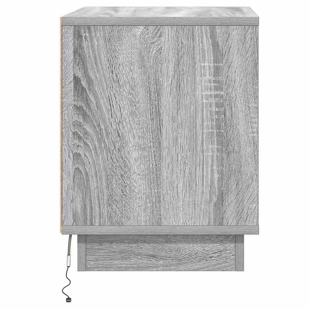 Bedside Cabinet 2 pcs Grey 44 x 34.5 x 45 cm Engineered wood