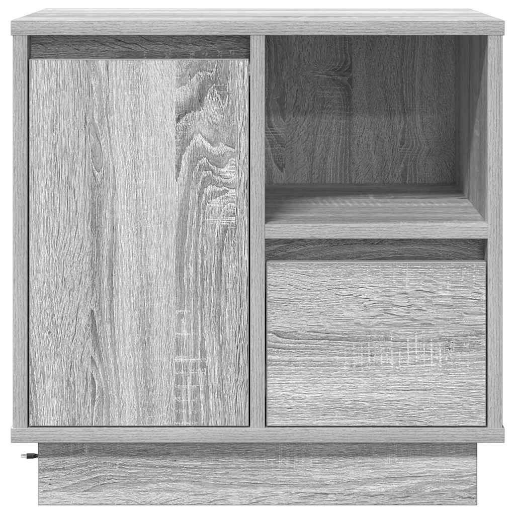 Bedside Cabinet 2 pcs Grey 50 x 34.5 x 50 cm Engineered wood