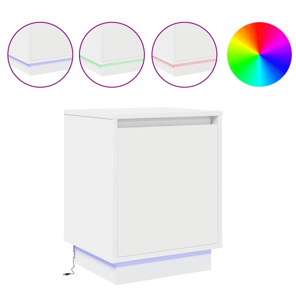 Bedside Cabinet 2 pcs White 39 x 34.5 x 50 cm Engineered wood