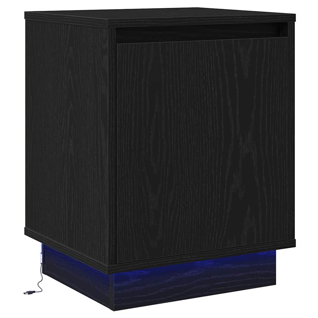 Bedside Cabinet 2 pcs Black 39 x 34.5 x 50 cm Engineered wood