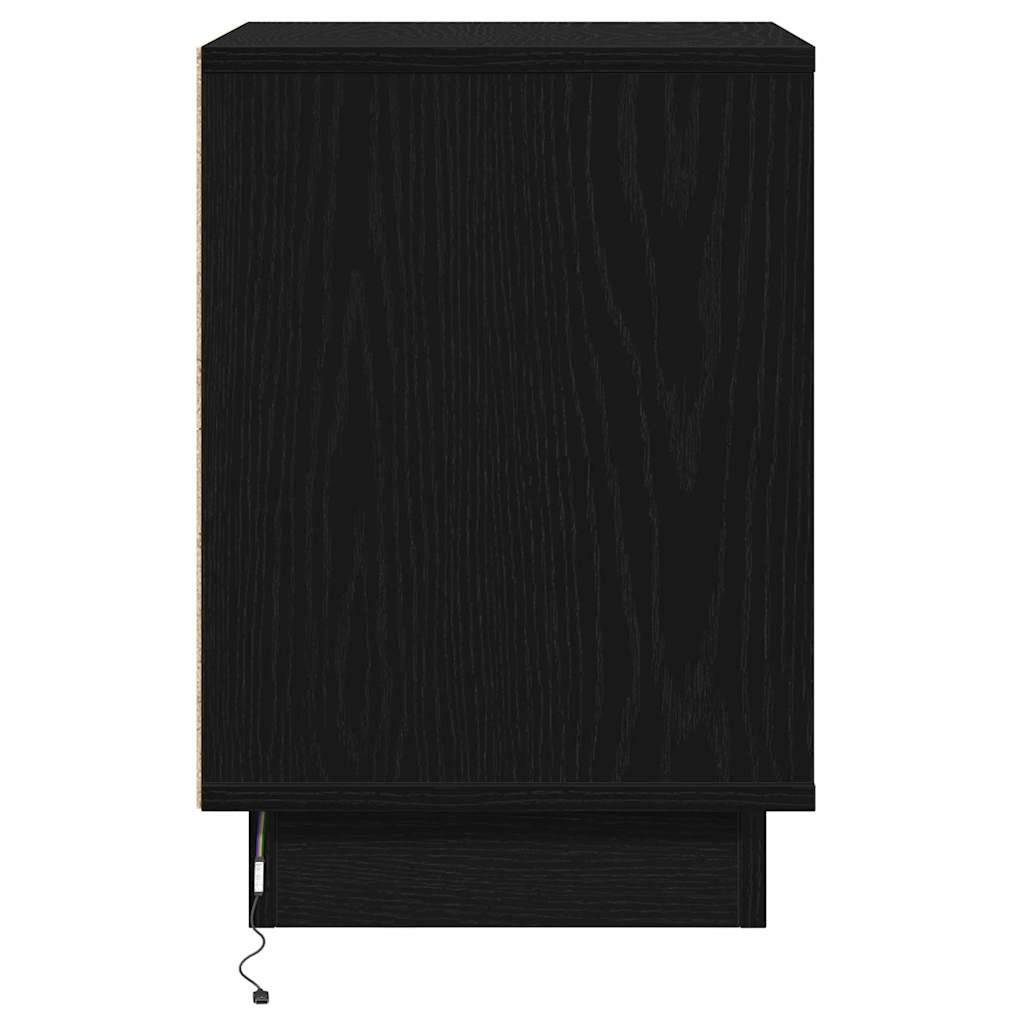 Bedside Cabinet 2 pcs Black 39 x 34.5 x 50 cm Engineered wood