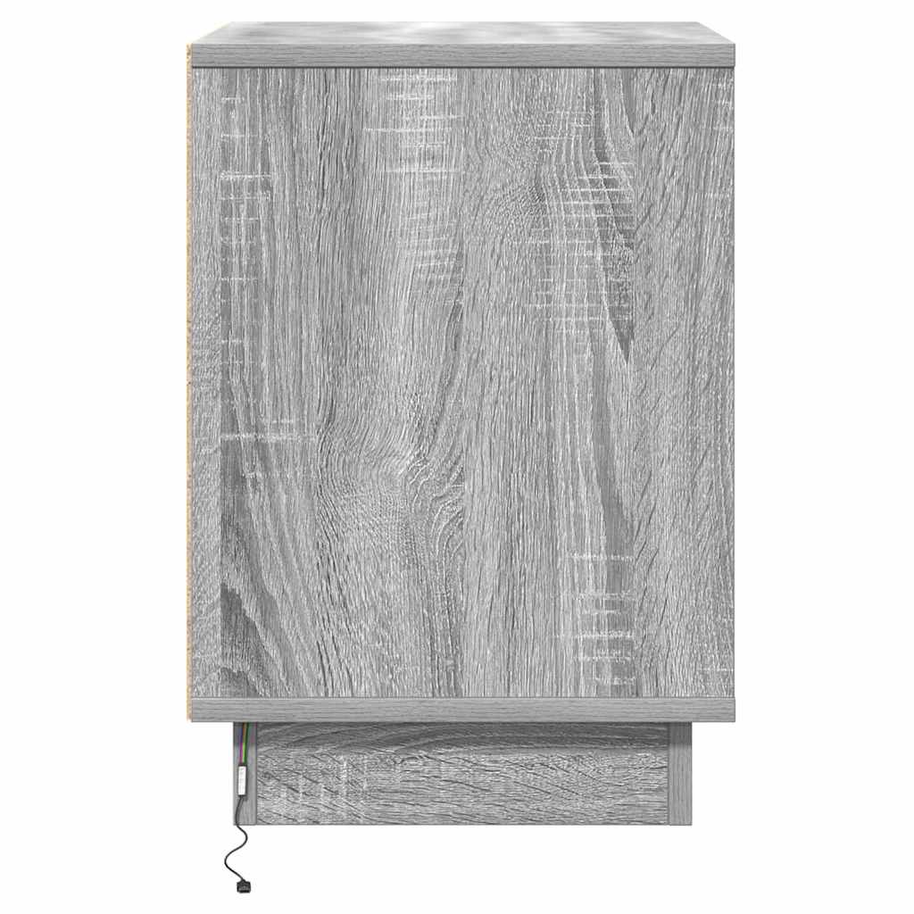 Bedside Cabinet 2 pcs Grey 39 x 34.5 x 50 cm Engineered wood