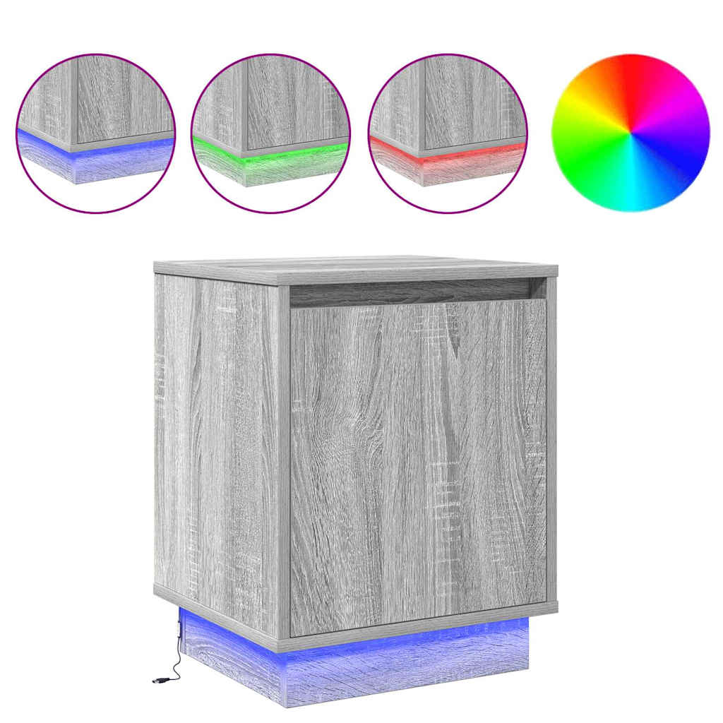 Bedside Cabinet 2 pcs Grey 39 x 34.5 x 50 cm Engineered wood