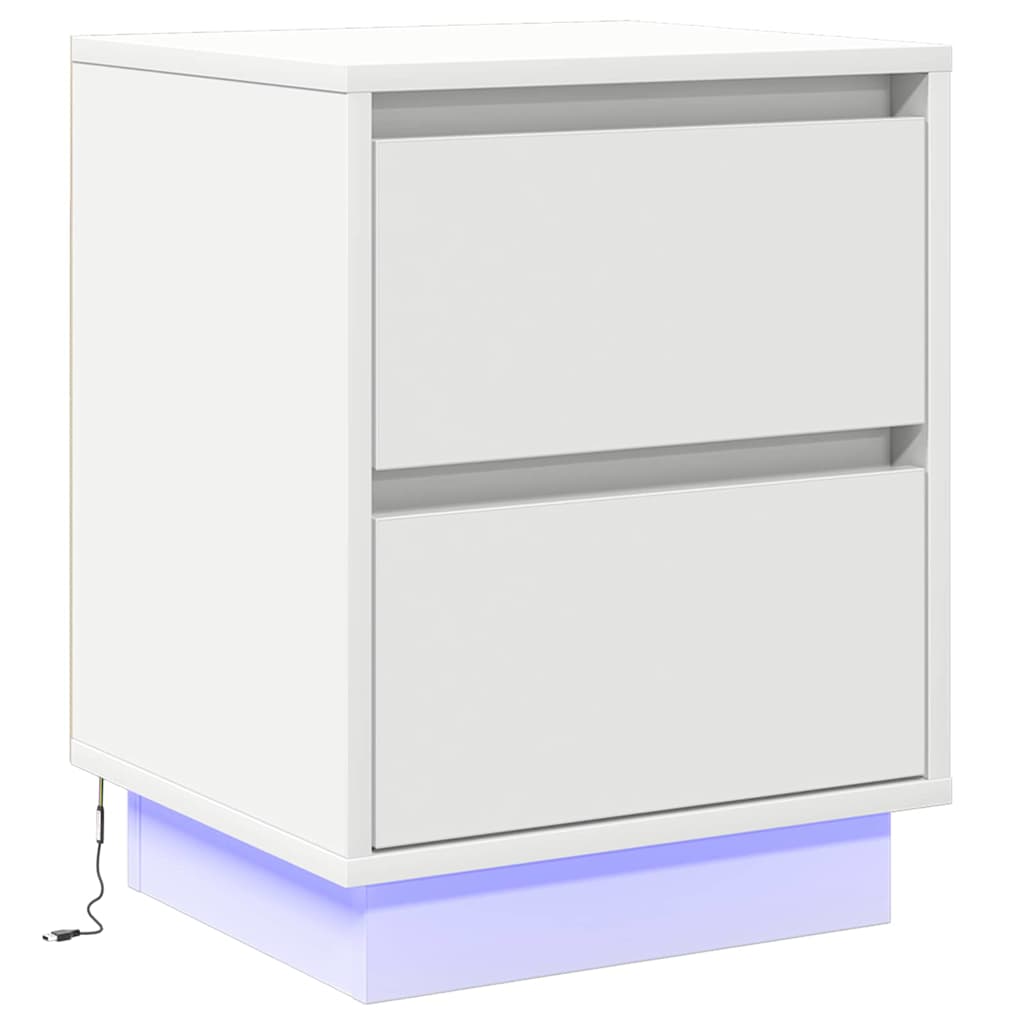 Bedside Cabinet 2 pcs White 39 x 34.5 x 50 cm Engineered wood