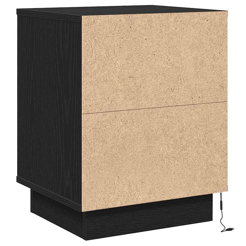 Bedside Cabinet 2 pcs Black 39 x 34.5 x 50 cm Engineered wood