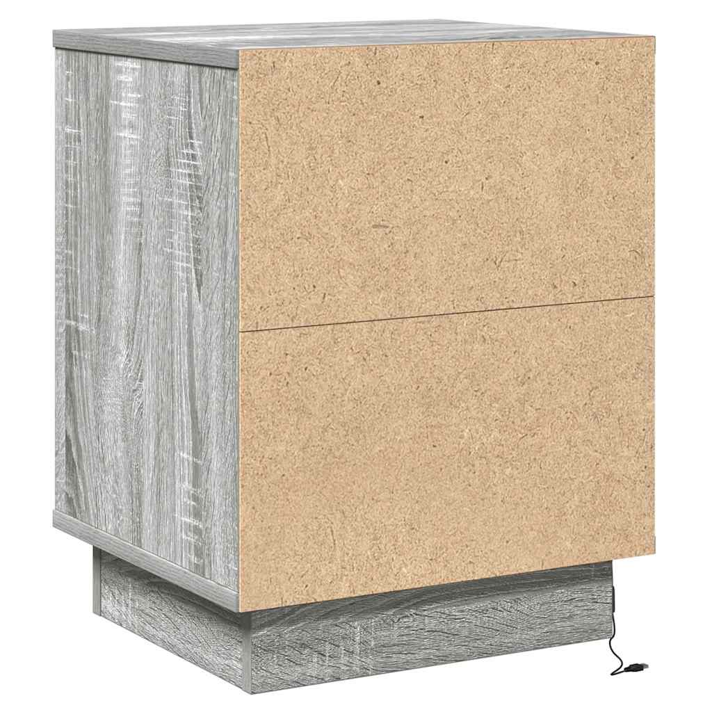 Bedside Cabinet 2 pcs Grey 39 x 34.5 x 50 cm Engineered wood
