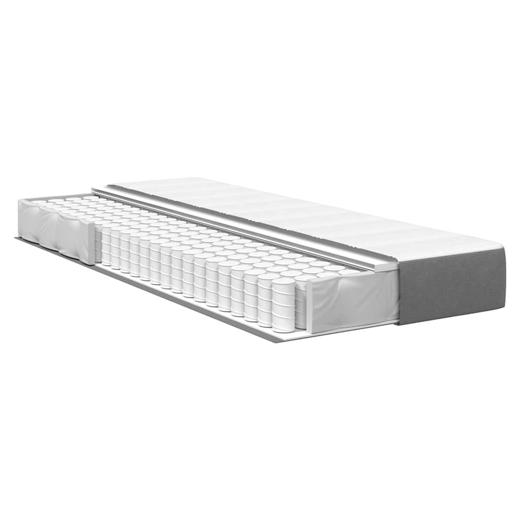 Bed Mattress with Mattress Light Grey 90 x 200 cm Fabric