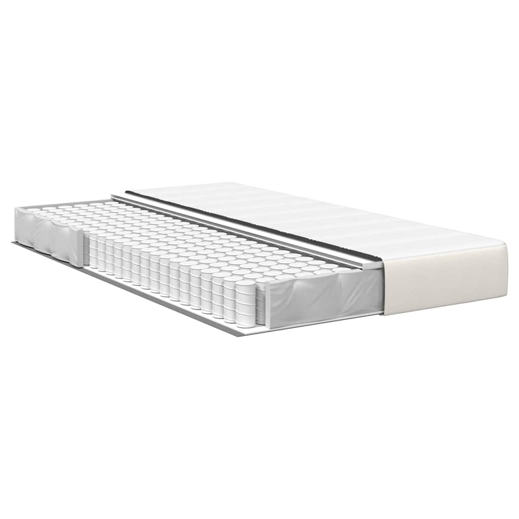 Bed Mattress with Mattress Cream 120 x 200 cm Fabric