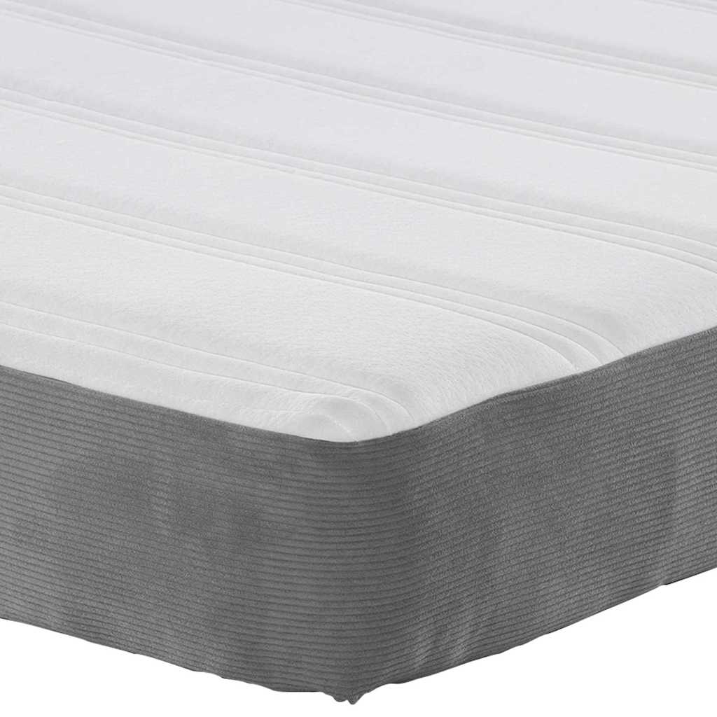 Bed Mattress with Mattress Light Grey 140 x 190 cm Fabric