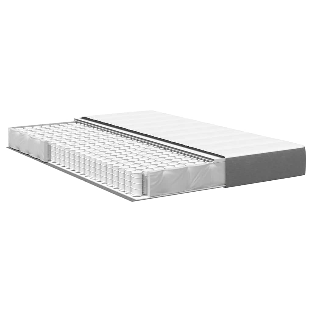 Bed Mattress with Mattress Light Grey 140 x 190 cm Fabric