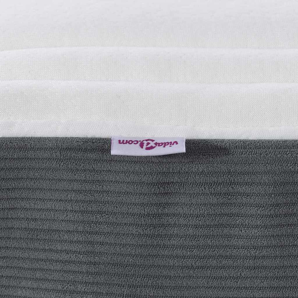 Bed Mattress with Mattress Grey 140 x 190 cm Fabric
