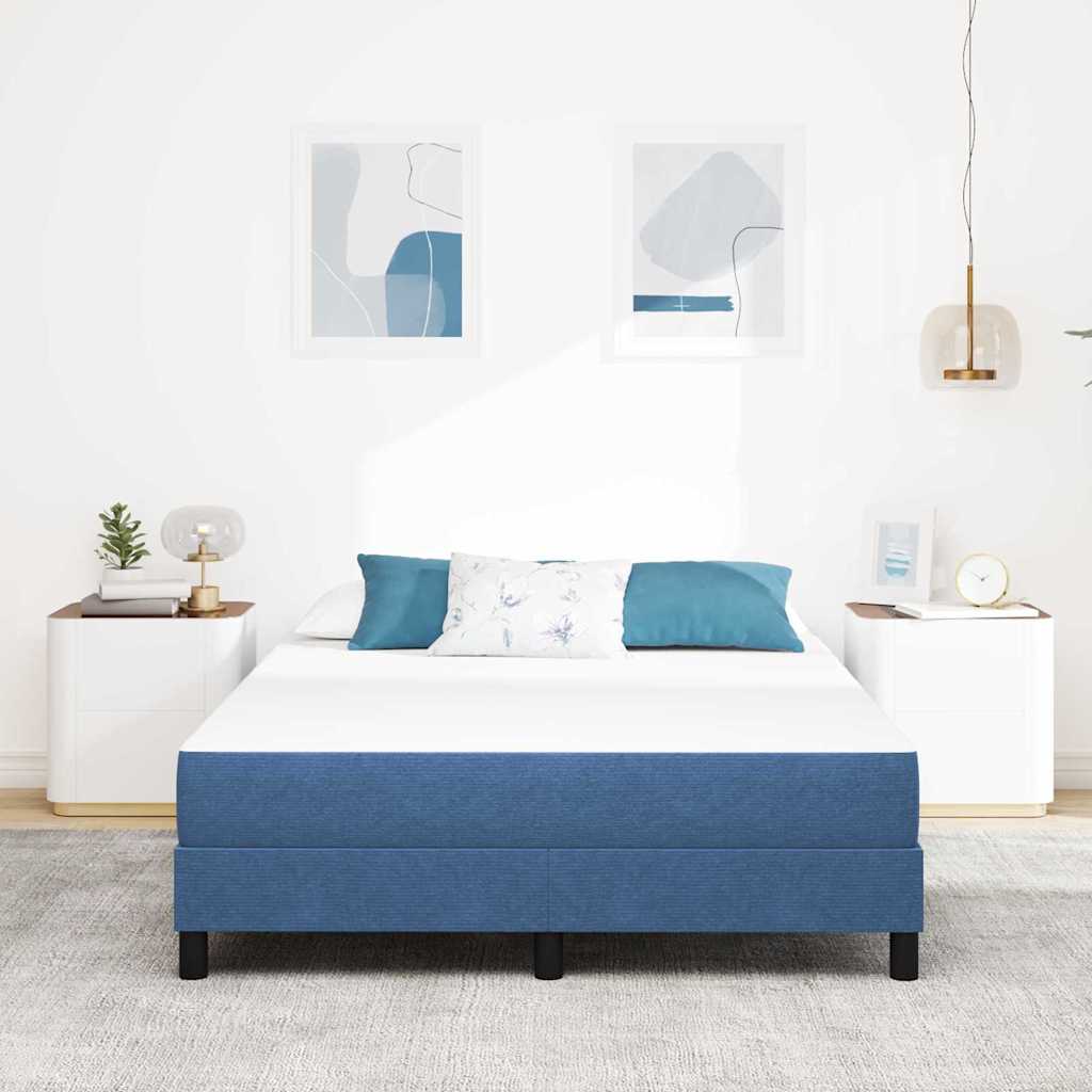 Bed Mattress with Mattress Blue 140 x 190 cm Fabric