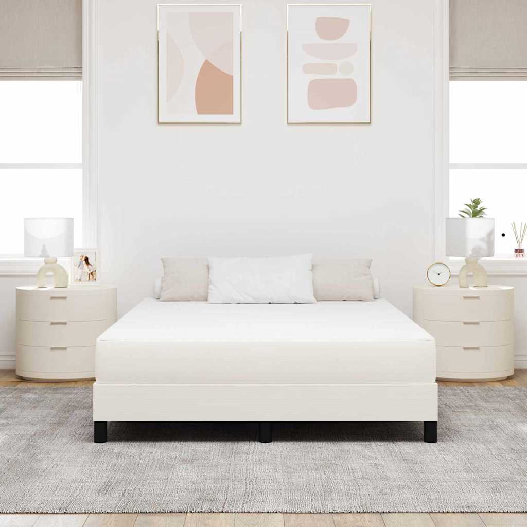 Bed Mattress with Mattress Cream 140 x 200 cm Fabric