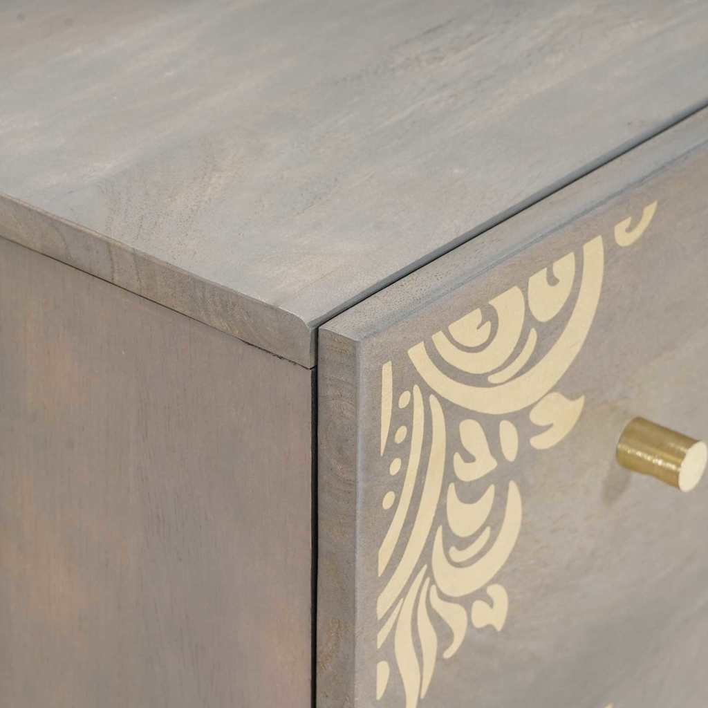Sideboard 2 pcs Grey 60 x 33.5 x 75 cm Solid Mango wood
