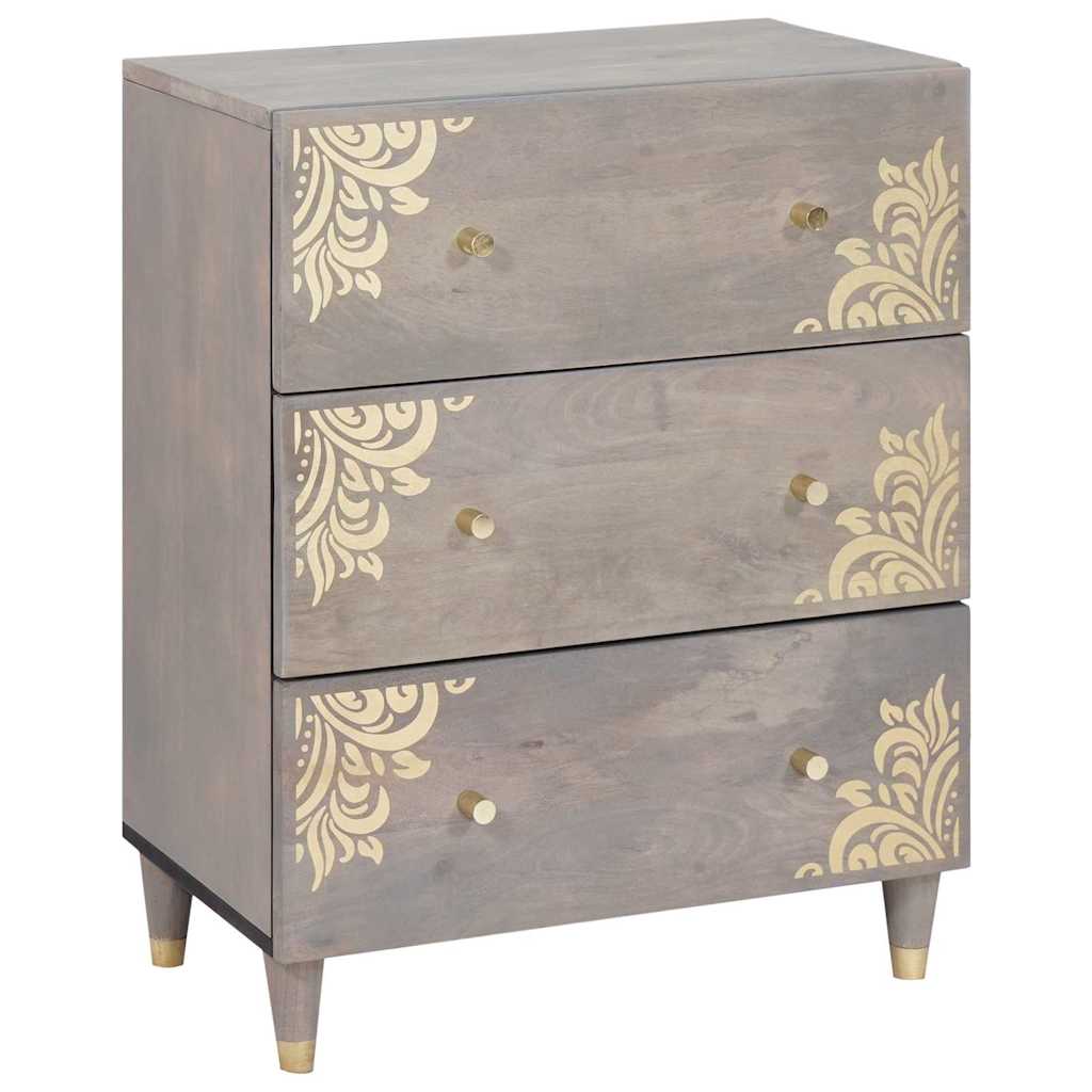 Sideboard 2 pcs Grey 60 x 33.5 x 75 cm Solid Mango wood