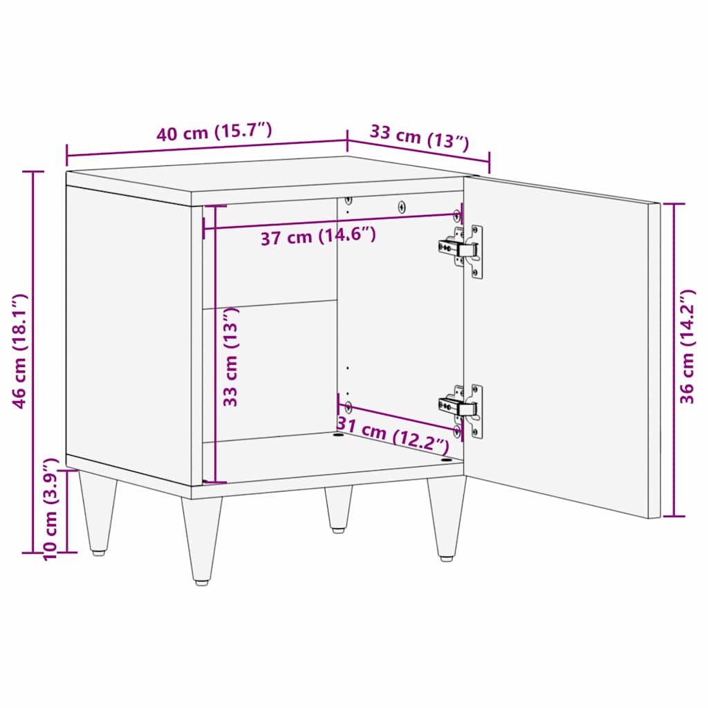 Bedside Cabinet 2 pcs Honey brown 40 x 33 x 46 cm